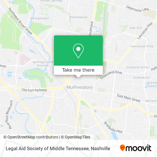 Mapa de Legal Aid Society of Middle Tennessee