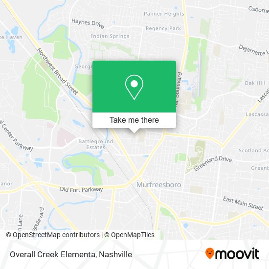 Overall Creek Elementa map