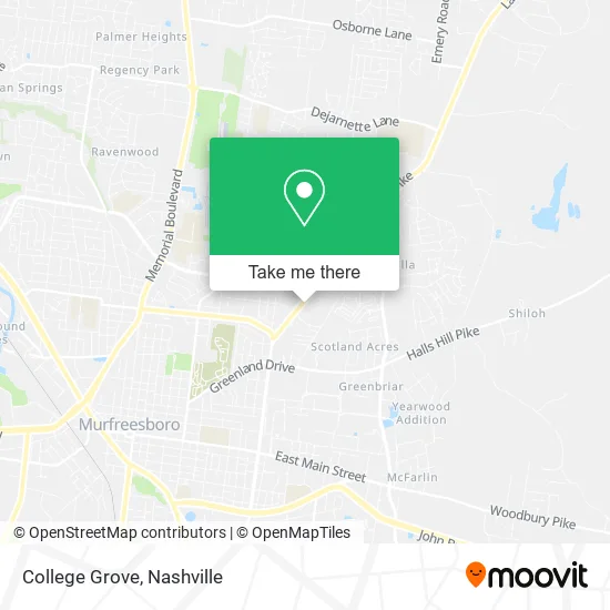 College Grove map