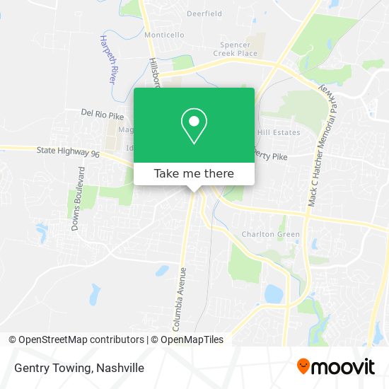 Gentry Towing map