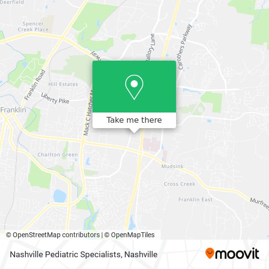 Nashville Pediatric Specialists map