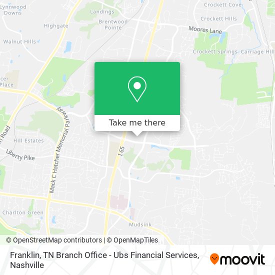 Mapa de Franklin, TN Branch Office - Ubs Financial Services