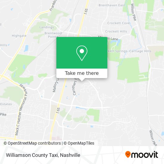 Williamson County Taxi map