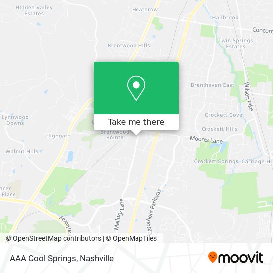 Mapa de AAA Cool Springs