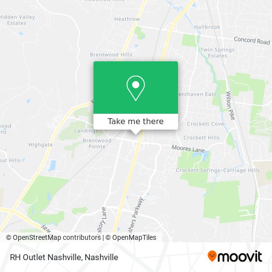 RH Outlet Nashville map