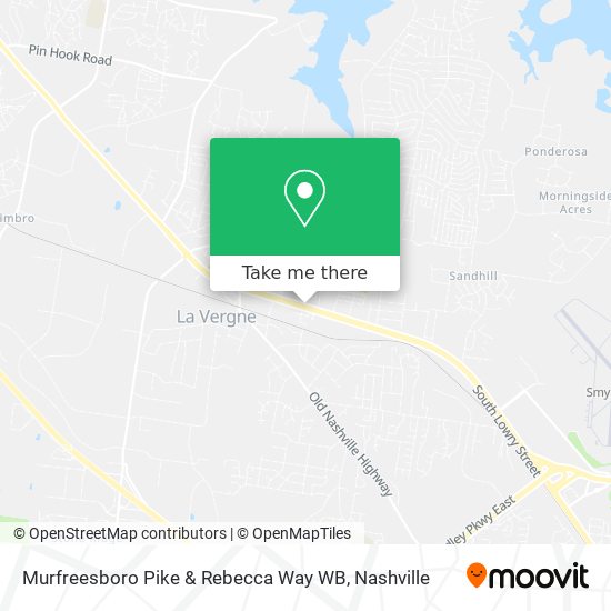 Murfreesboro Pike & Rebecca Way WB map