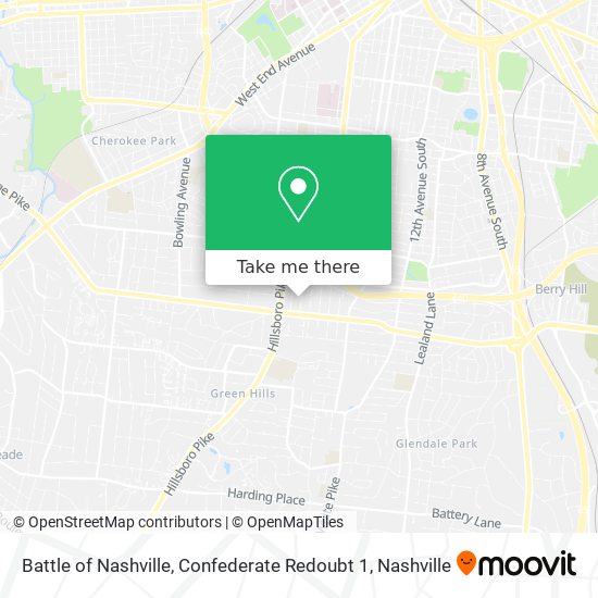 Battle of Nashville, Confederate Redoubt 1 map
