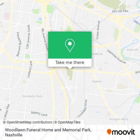 Woodlawn Funeral Home and Memorial Park map