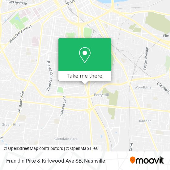 Franklin Pike & Kirkwood Ave SB map