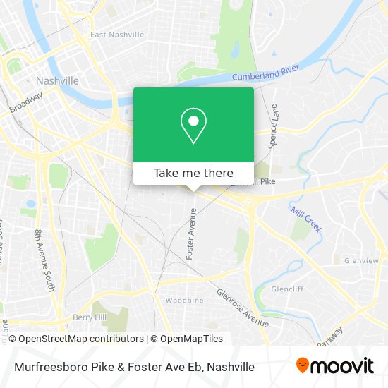 Murfreesboro Pike & Foster Ave Eb map