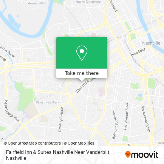 Mapa de Fairfield Inn & Suites Nashville Near Vanderbilt