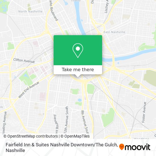 Mapa de Fairfield Inn & Suites Nashville Downtown / The Gulch