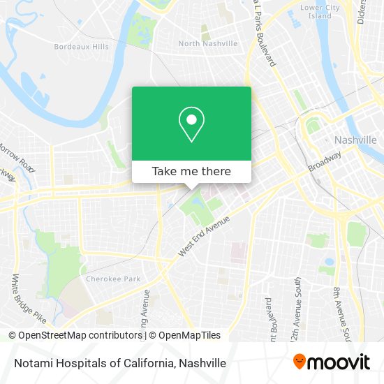 Notami Hospitals of California map