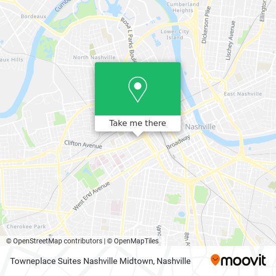 Towneplace Suites Nashville Midtown map