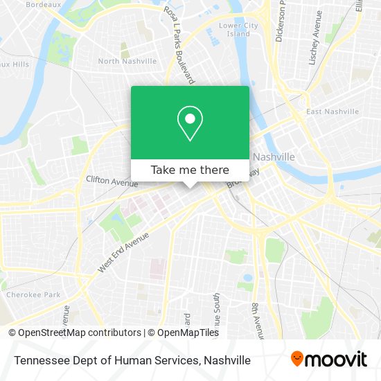 Tennessee Dept of Human Services map