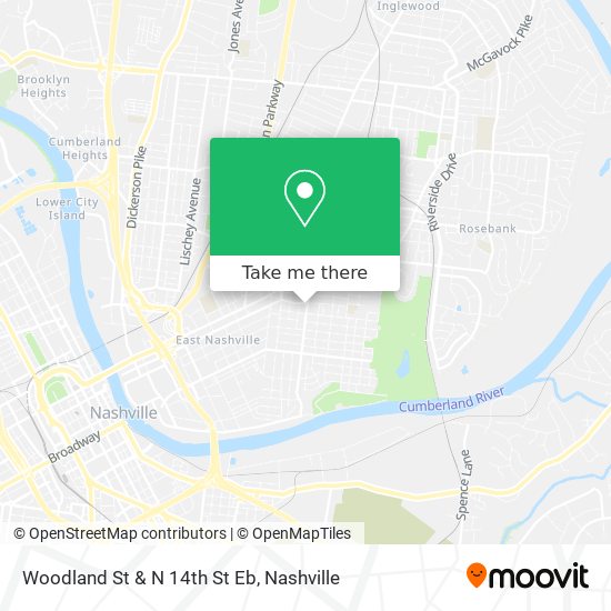 Woodland St & N 14th St Eb map