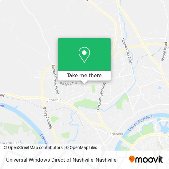 Universal Windows Direct of Nashville map