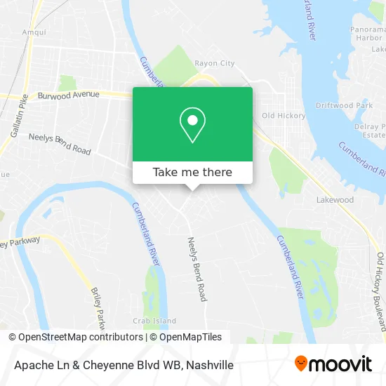 Apache Ln & Cheyenne Blvd WB map