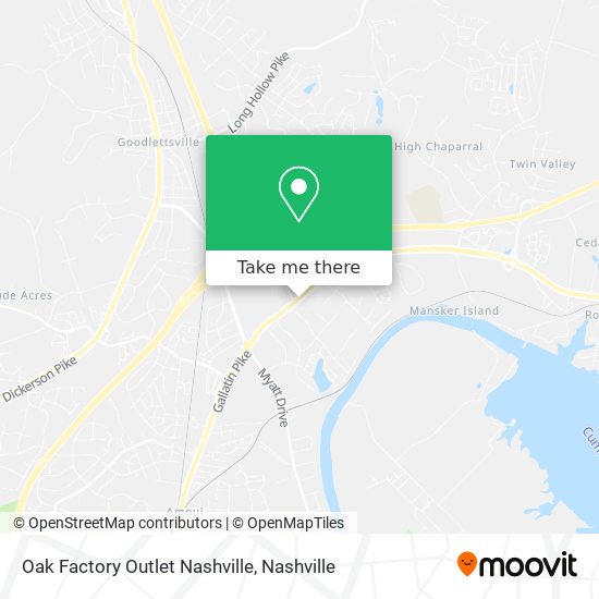 Mapa de Oak Factory Outlet Nashville
