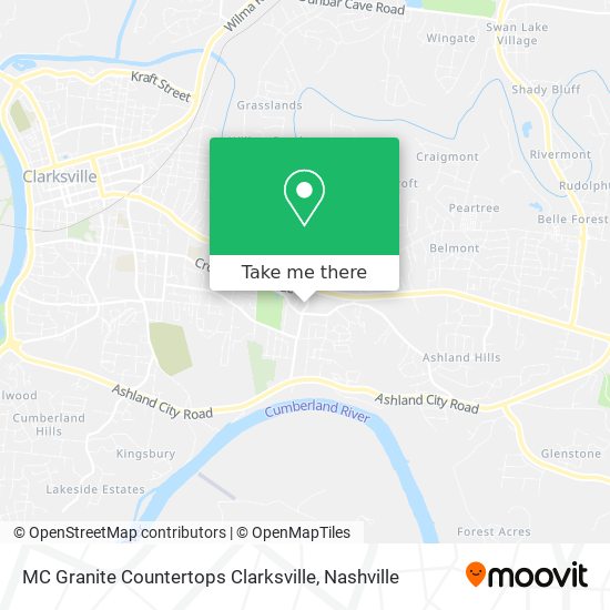 MC Granite Countertops Clarksville map