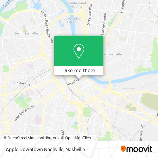 Apple Downtown Nashville map