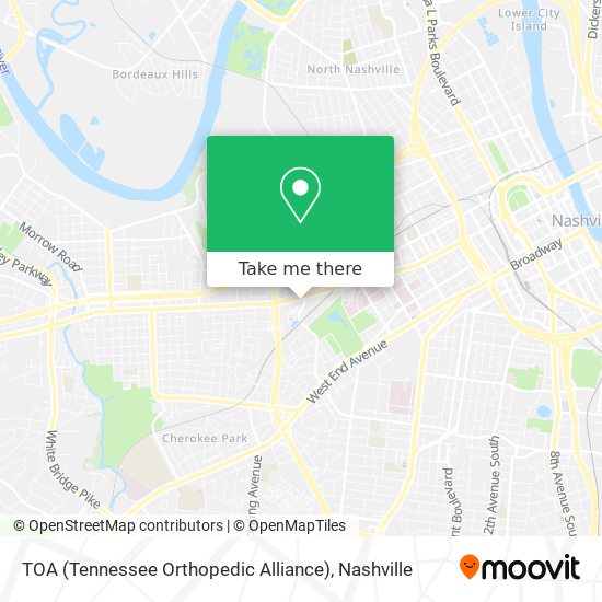 TOA (Tennessee Orthopedic Alliance) map