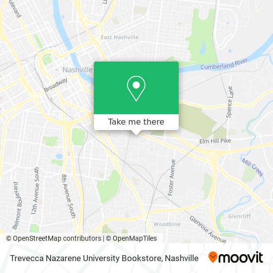 Trevecca Nazarene University Bookstore map
