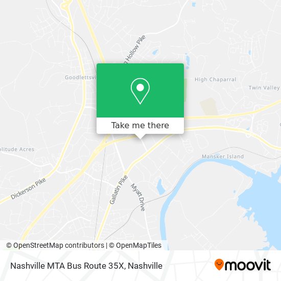 Mapa de Nashville MTA Bus Route 35X