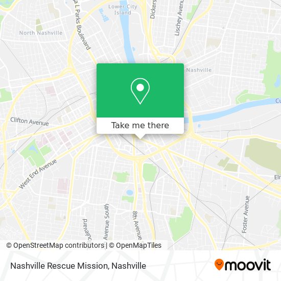 Nashville Rescue Mission map