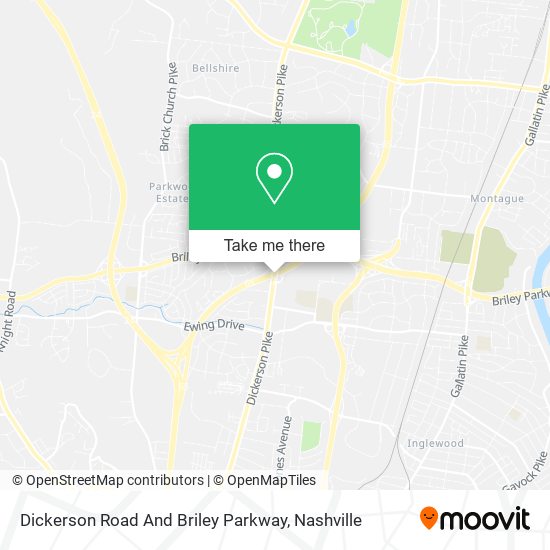 Dickerson Road And Briley Parkway map