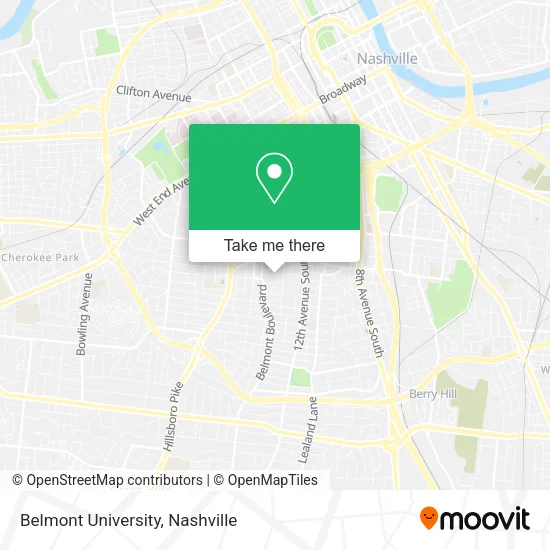 Belmont University map