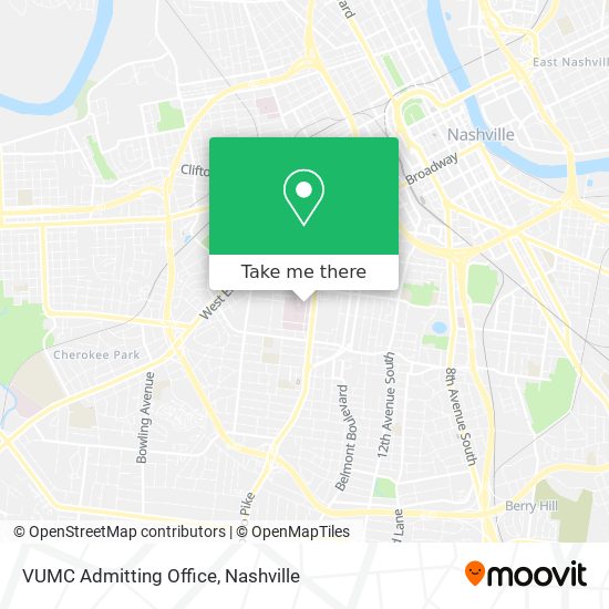 VUMC Admitting Office map
