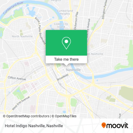 Hotel Indigo Nashville map
