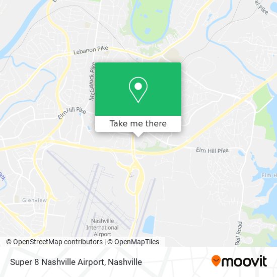 Mapa de Super 8 Nashville Airport