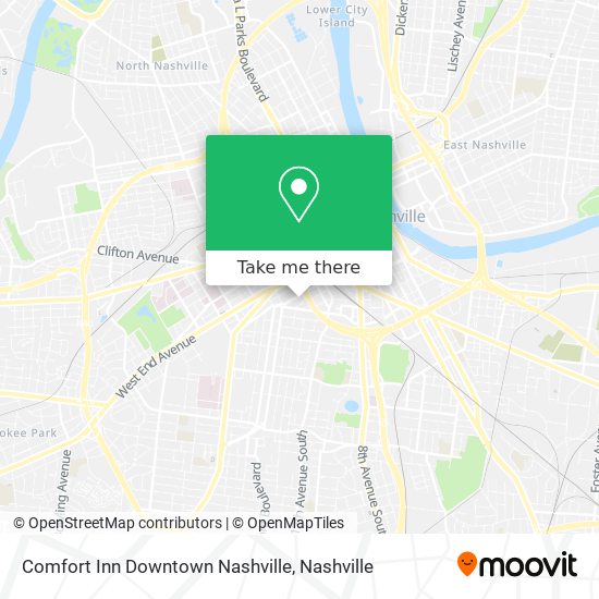 Comfort Inn Downtown Nashville map
