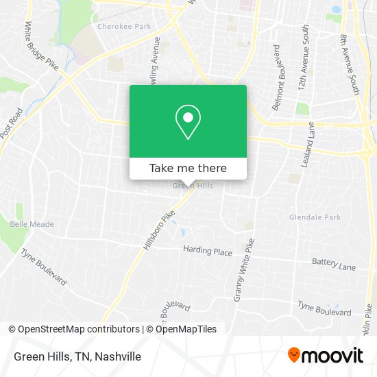 Green Hills, TN map