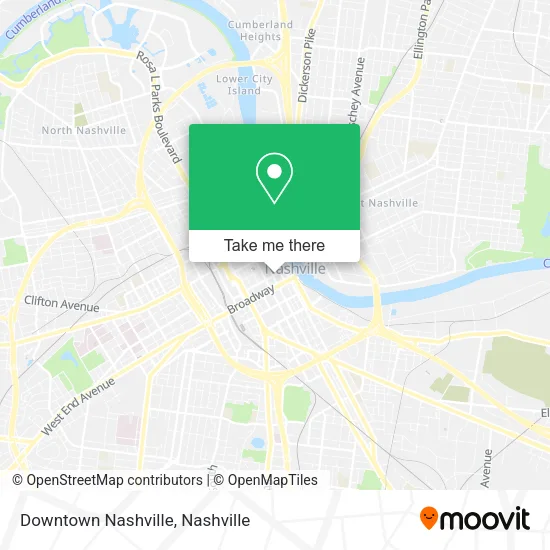 Downtown Nashville map