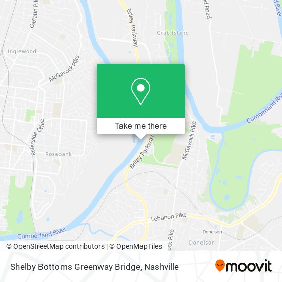 Mapa de Shelby Bottoms Greenway Bridge
