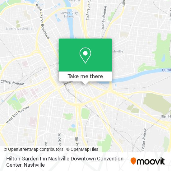 Hilton Garden Inn Nashville Downtown Convention Center map