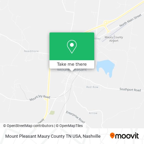 Mapa de Mount Pleasant Maury County TN USA