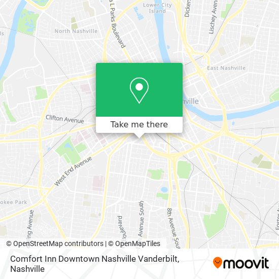 Comfort Inn Downtown Nashville Vanderbilt map