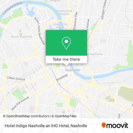 Hotel Indigo Nashville an IHG Hotel map