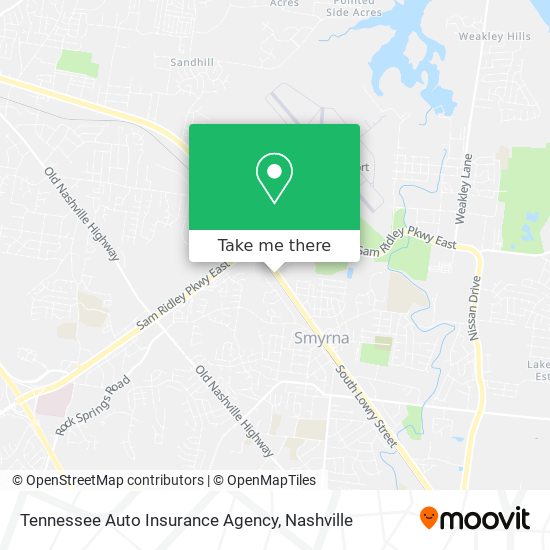 Mapa de Tennessee Auto Insurance Agency