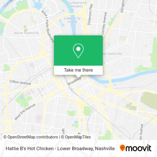 Hattie B's Hot Chicken - Lower Broadway map