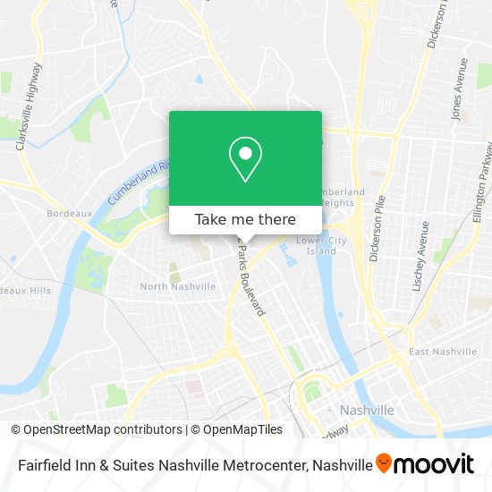 Mapa de Fairfield Inn & Suites Nashville Metrocenter