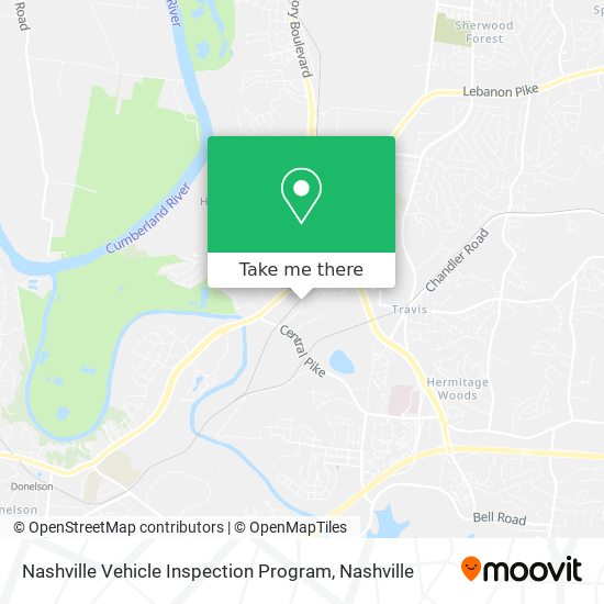 Nashville Vehicle Inspection Program map