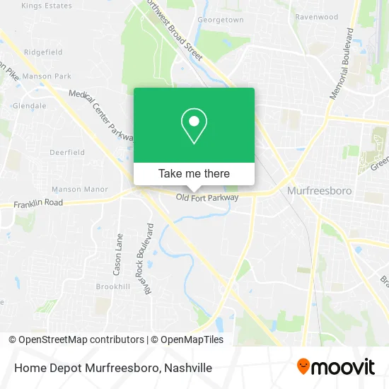 Home Depot Murfreesboro map