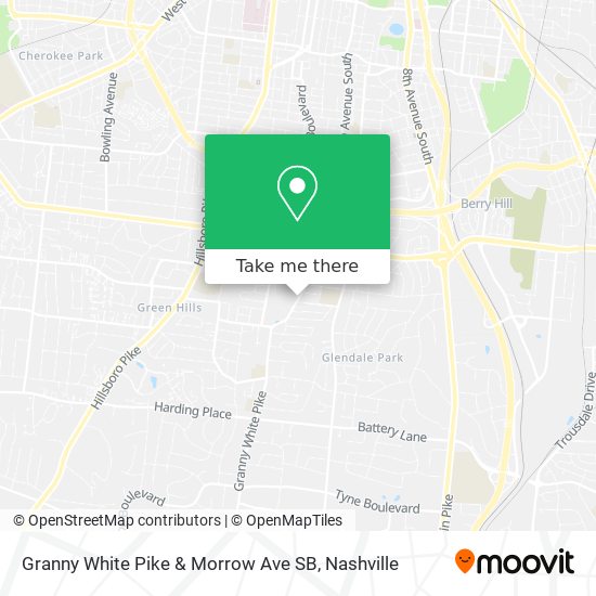 Mapa de Granny White Pike & Morrow Ave SB