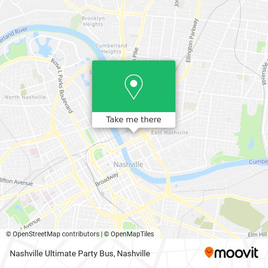 Nashville Ultimate Party Bus map