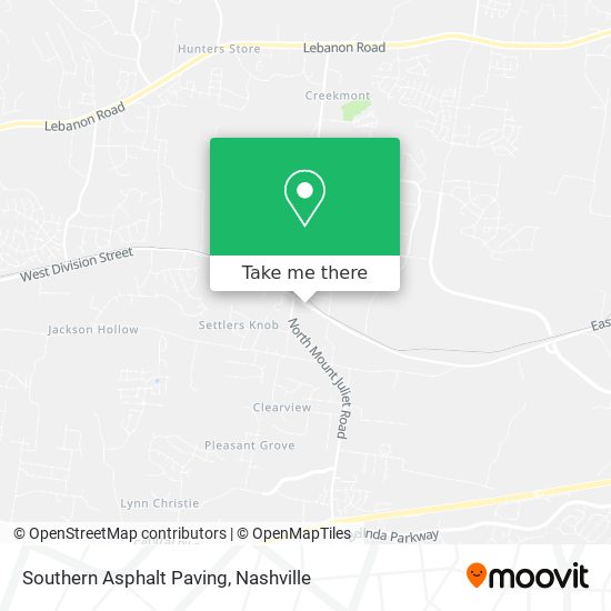 Southern Asphalt Paving map